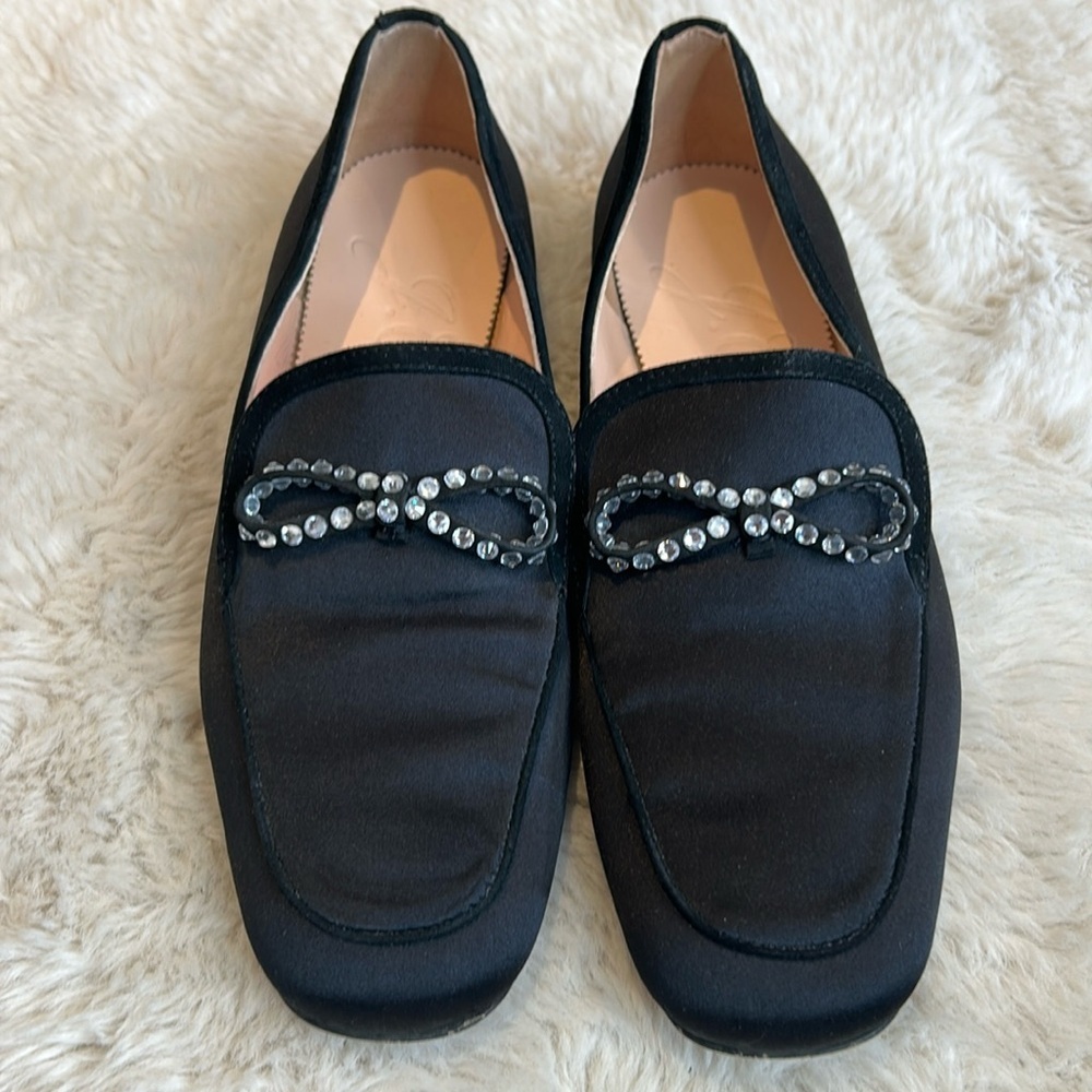 J Crew Loafers Black Embellishments SZ 9.5